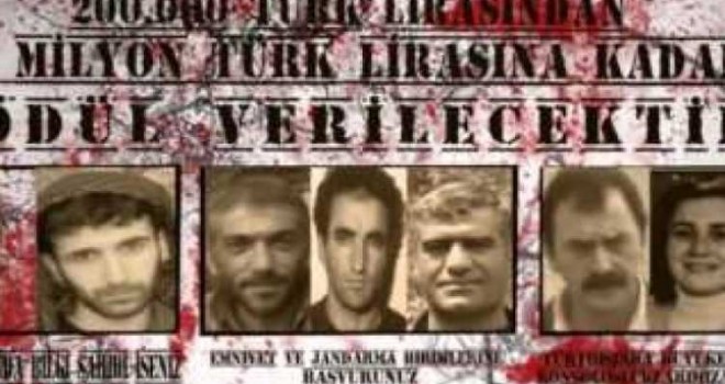 Kırmızı listedeki teröristi bulana: 4 milyon lira