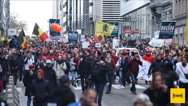 Belçika'da salgın tedbirleri protesto edildi