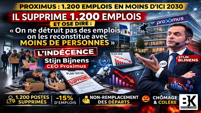 Proximus : 1.200 emplois en moins, et la sémantique de l’indécence