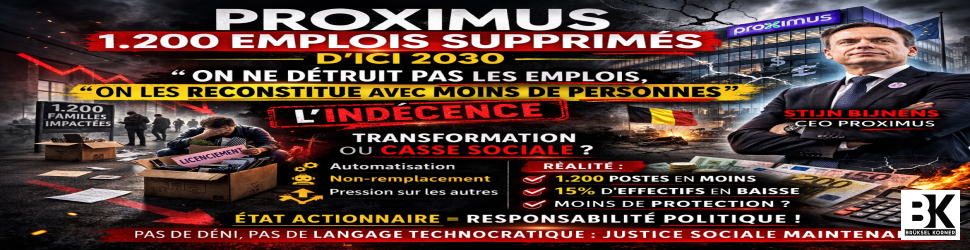 Proximus : 1.200 emplois en moins, et la sémantique de l’indécence