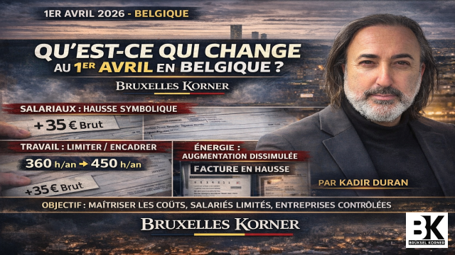 QU'EST CE QUI CHANGE AU 1er avril 2026 EN BELGIQUE