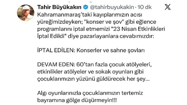 Büyükakın: ’Algı oyunlarınızla çocuklarımızın tertemiz bayramına gölge düşürmeyin’