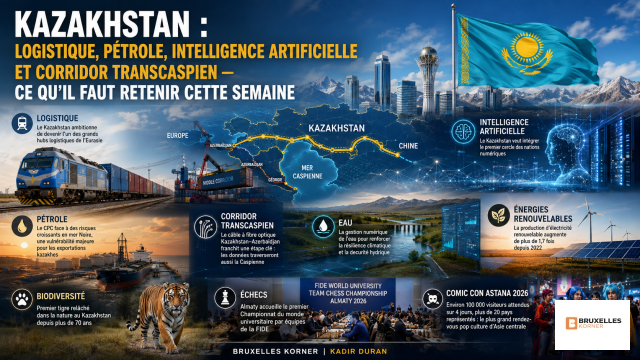 Kazakhstan : logistique, pétrole, intelligence artificielle et corridor transcaspien — ce qu’il faut retenir cette semaine