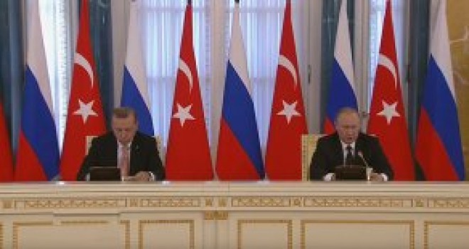 Putin ile Erdoğan Ortak Basın Toplantısı Yapıyor