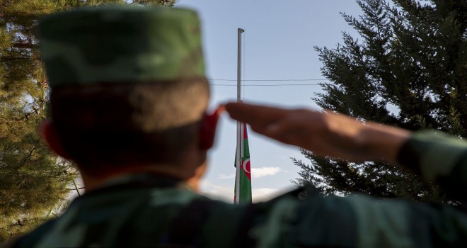 Ermenistan işgalinden kurtarılan Azerbaycan'ın Zengilan kentindeki karakollara bayrak çekildi