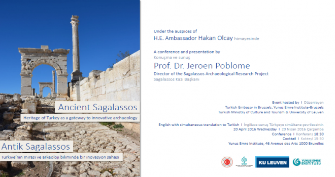 Brüksel Yunus Emre Türk Kültür Merkezi’nde Sagalassos Kazı Başkanı Prof. Dr. Jeroen Poblome bir Konferans verecek