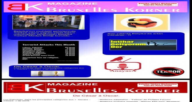 BRUXELLES KORNER Magazin 2016 - 3'üncü baskısında