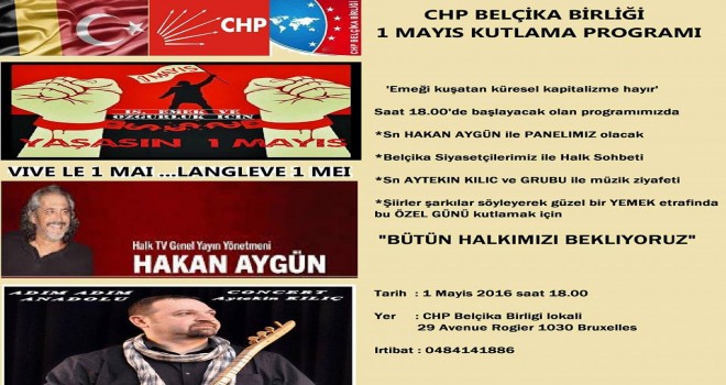 CHP BELÇİKA BİRLİĞİ 1 MAYIS’I HAKAN AYGÜN İLE KUTLUYOR