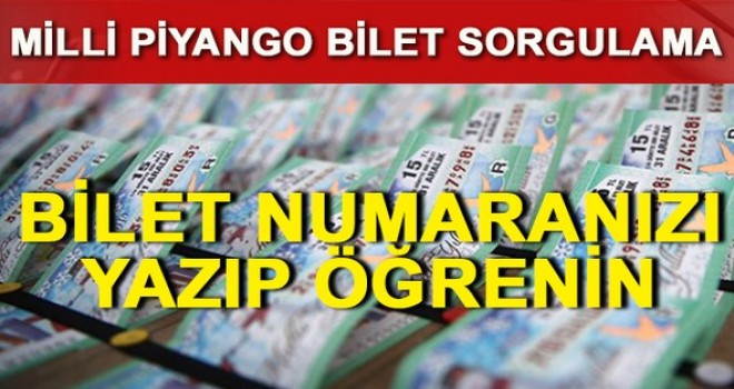 2017 Milli Piyango Sonuçları Belli Oldu (Yılbaşı Bileti Sorgulama) (Telefonda Bilet Sorgulama)
