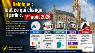 Belgique : tout ce qui change à partir du 1er août 2026